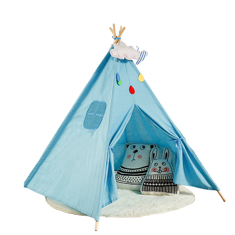 

1.35M Large Kids Teepee Play Tent with Durable＆Quality Cotton Canvas Indoor/Outdoor Children Baby Playing Sleeping Prete