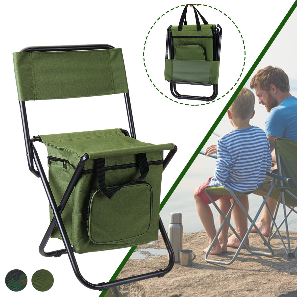 FISHING AND CAMPING STOOL WITH STORAGE BAG NEW* 