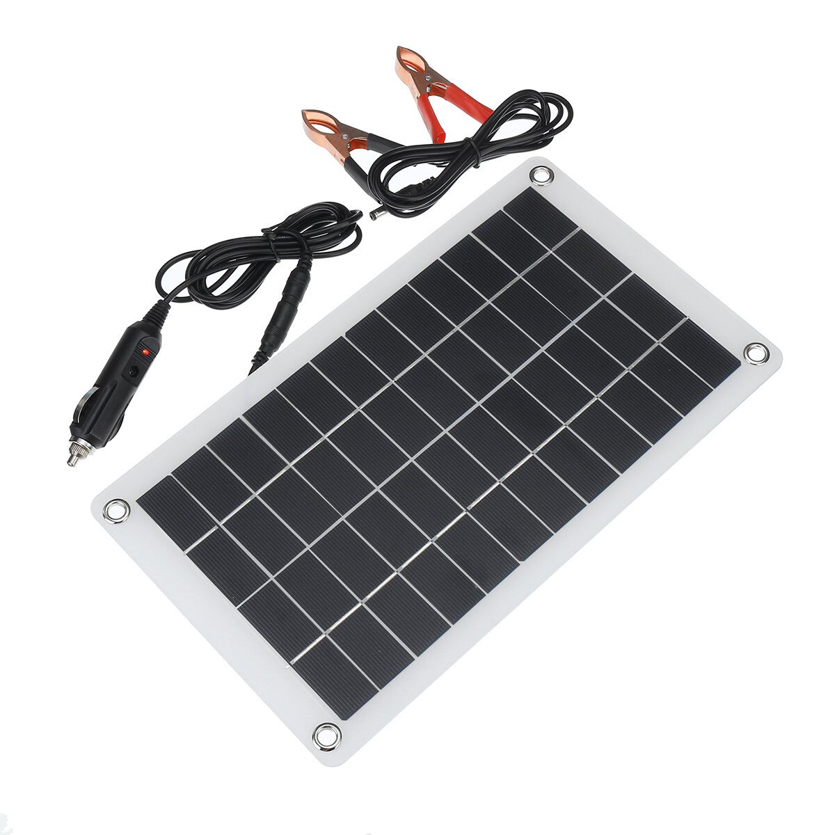 12V 7.5W Polysilicon Solar Panel Battery Charger Clip For Car RV Boat Outdoor
