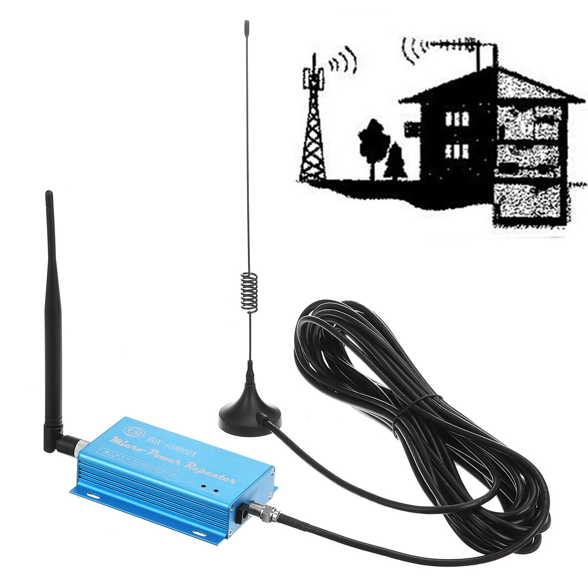 

2g/3g/4g Full Set GSM 900MHz Mobile Signal Booster GSM 900 better call Cell Phone Cellular Repeater Amplifier+ Antenna