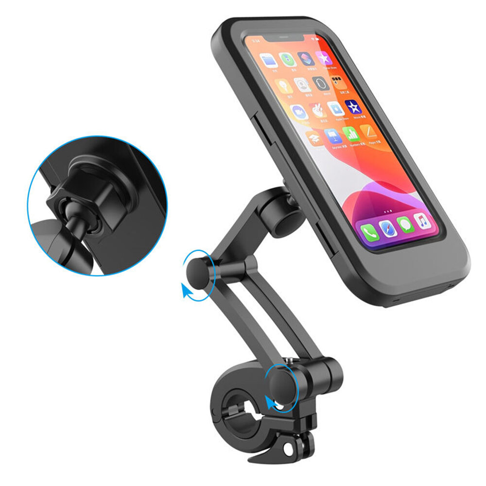 Universal Folding Motorcycle Phone Holder 360? Rotatable Waterproof Bike Handlebar Magnet Stand For 