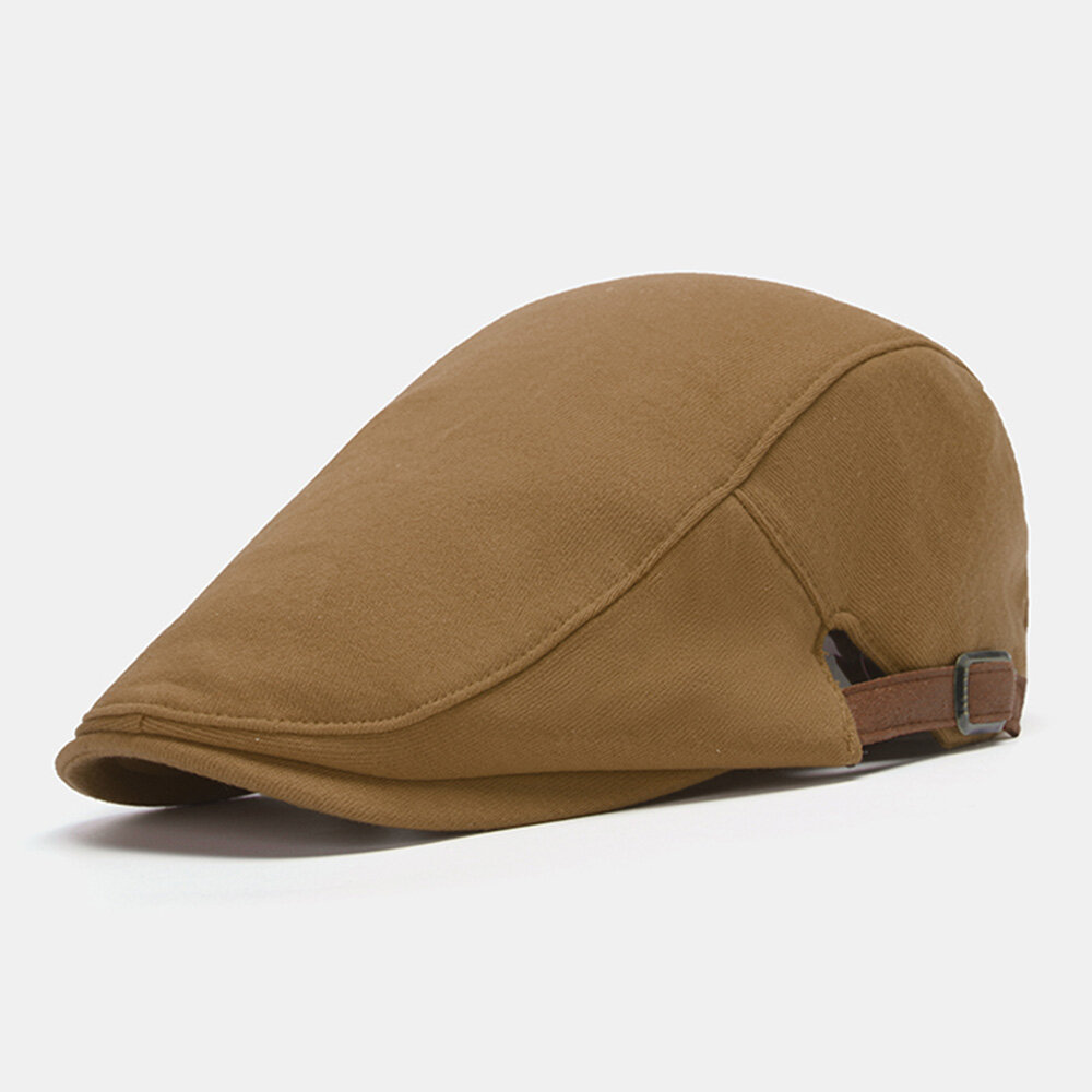 Men Solid Color Casual Berets British Retro Sunshade Forward Hat Flat Hat Newsboy Hat Painter Hat