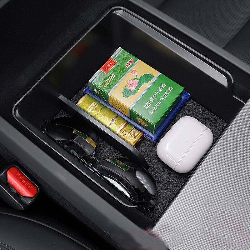 

Car Armrest / Central Console Storage Box Convenient Console Organizer Box For Tesla Model 3 Highland 2024 Refreshed Ver