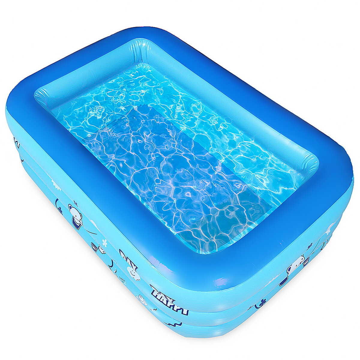 Large 3-Rings Inflatable Family Swimming Pool Anti-Slip Soft Floor Home Garden Kids Swim Paddling Bathing Tub Summer Out