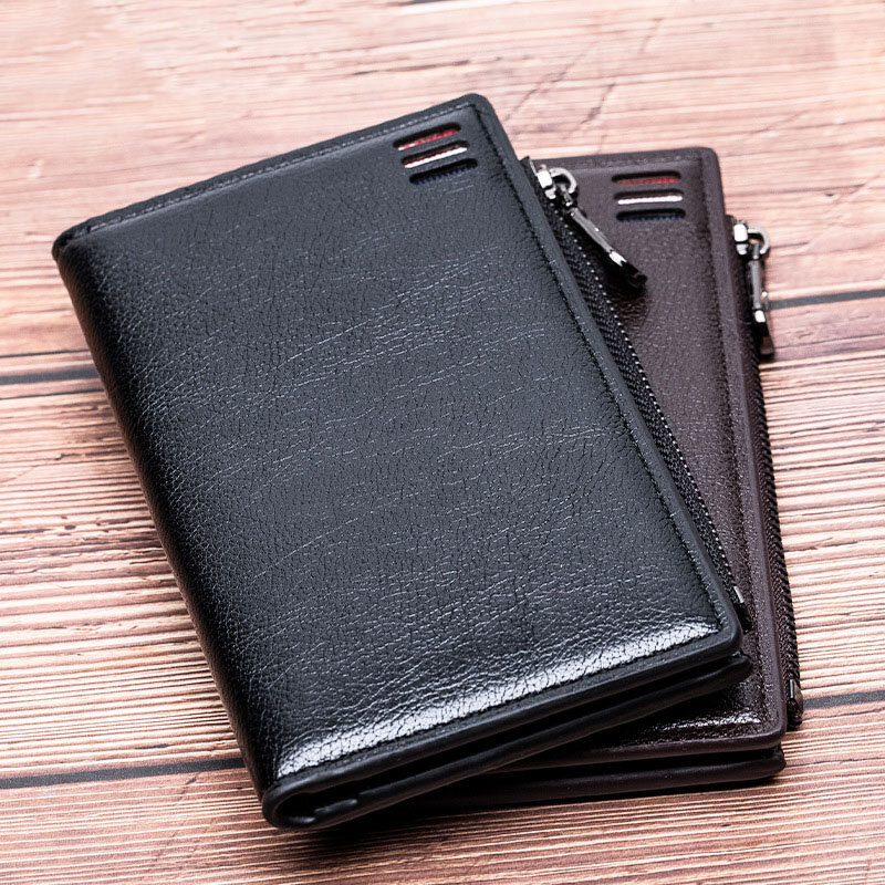 Men Faux Leather Retro Business Multi-slot Hand Carry Card Holder Wallet Clutch Purse