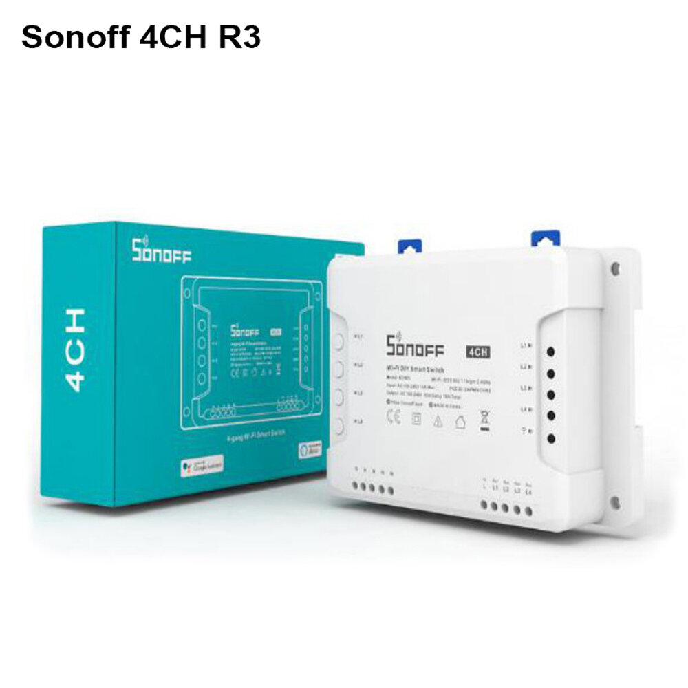 best price,sonoff,4ch,r3,10a,2200w,4,gang,wifi,smart,switch,coupon,price,discount