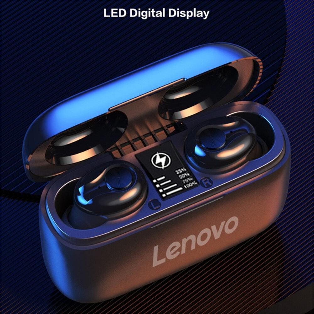Lenovo HT18 TWS bluetooth5.0イヤホンHiFiステレオ1000mAhLEDパワーディスプレイHDコールタッチコントロールスポーツヘッドフォンイヤフォン