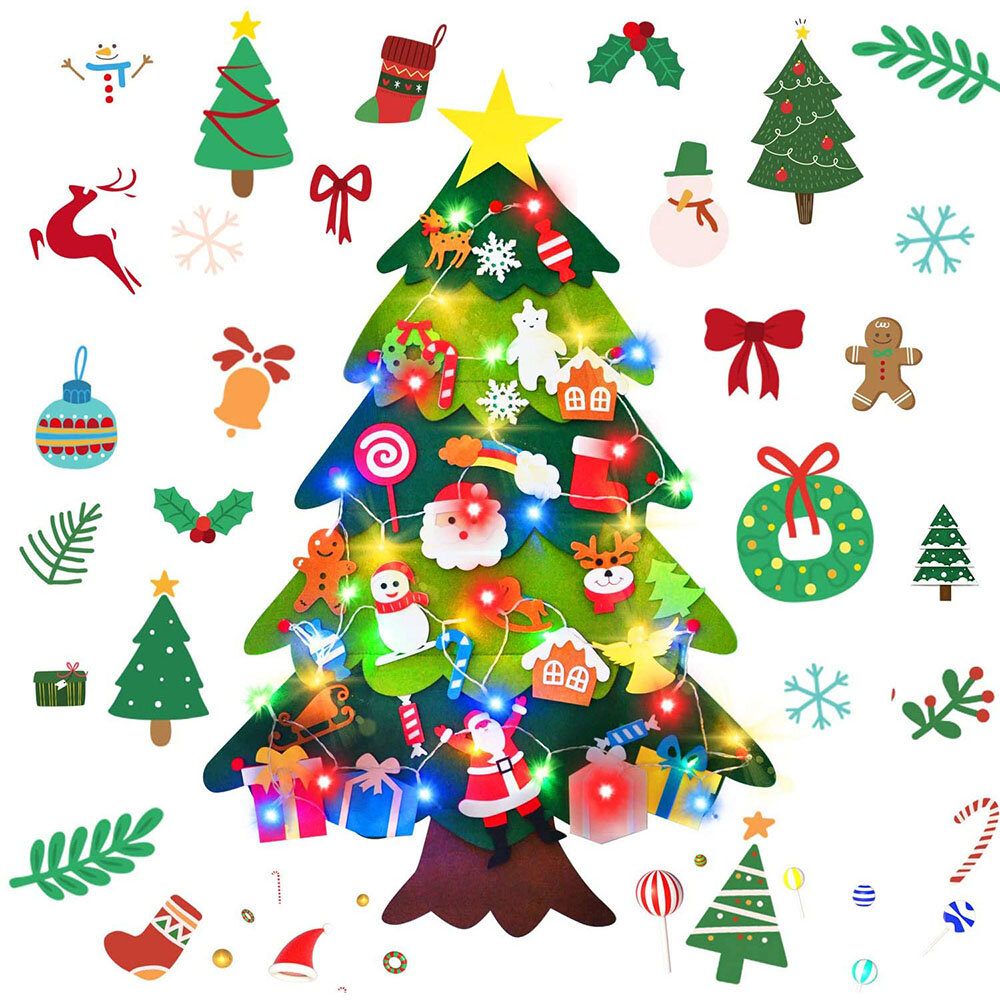 DIY Vilt Kerstboom Kerst Handgemaakte Puzzel Decoraties Thuis Bureau Ornament Creatieve Geschenken v