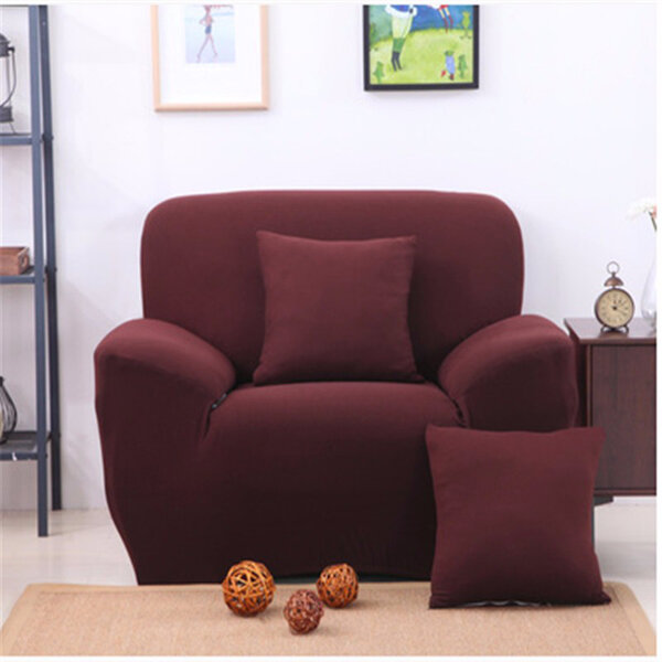 Twee zittende stevige kleuren Textile Spandex Stretch Elastische Sofa Souch Cover Meubelbeschermer