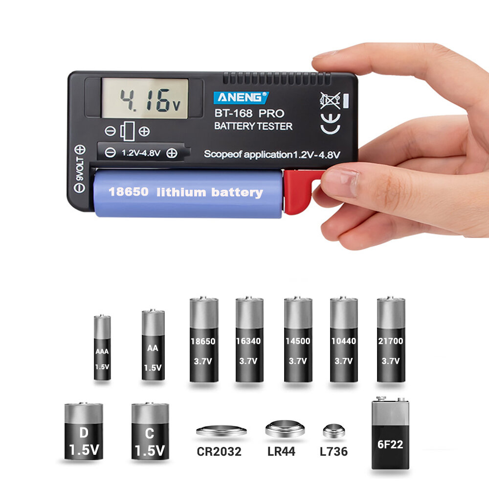 Tester baterii ANENG AN-168 LCD Display za $6.49 / ~24zł