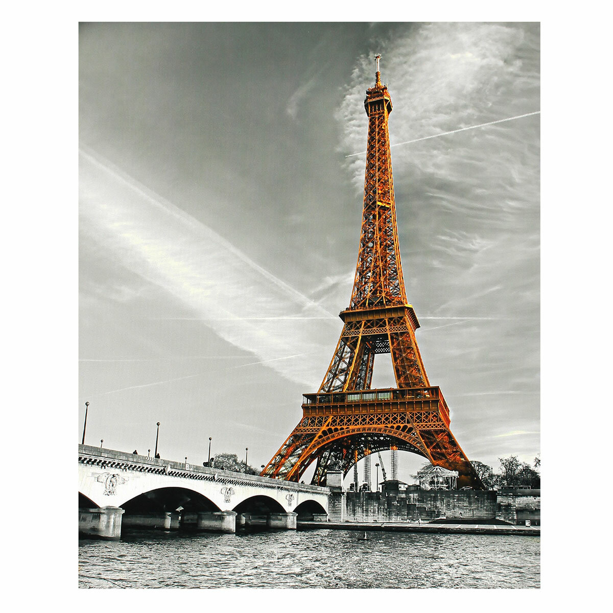 

1 Piece Eiffel Tower Wall Decorative Painting Canvas Print Art Pictures Frameless Wall Hanging Decorations for Home Offi
