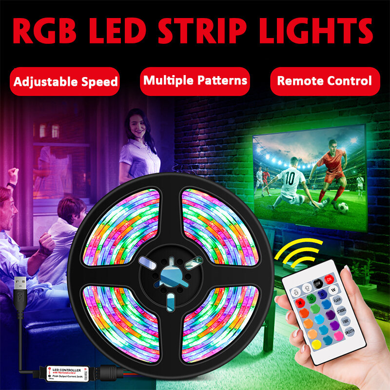 1M / 2M / 3M / 4M / 5M 2835 SMD USB RGB waterdichte LED-stripverlichting buitenlamp voor thuis 5V + 