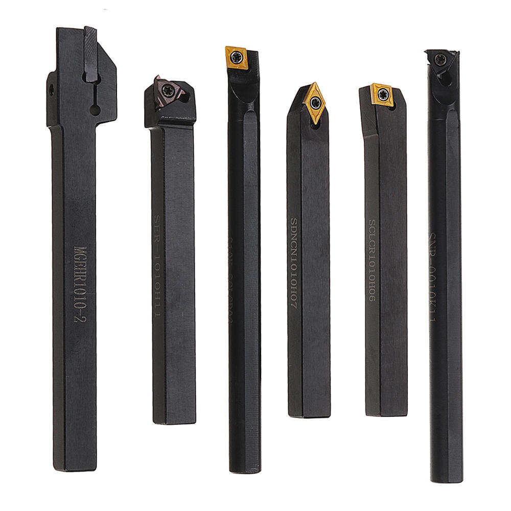 

6pcs 10mm Shank Lathe Turning Tool Holder Boring Bar CNC Tools Set With Carbide Inserts And Wrenches