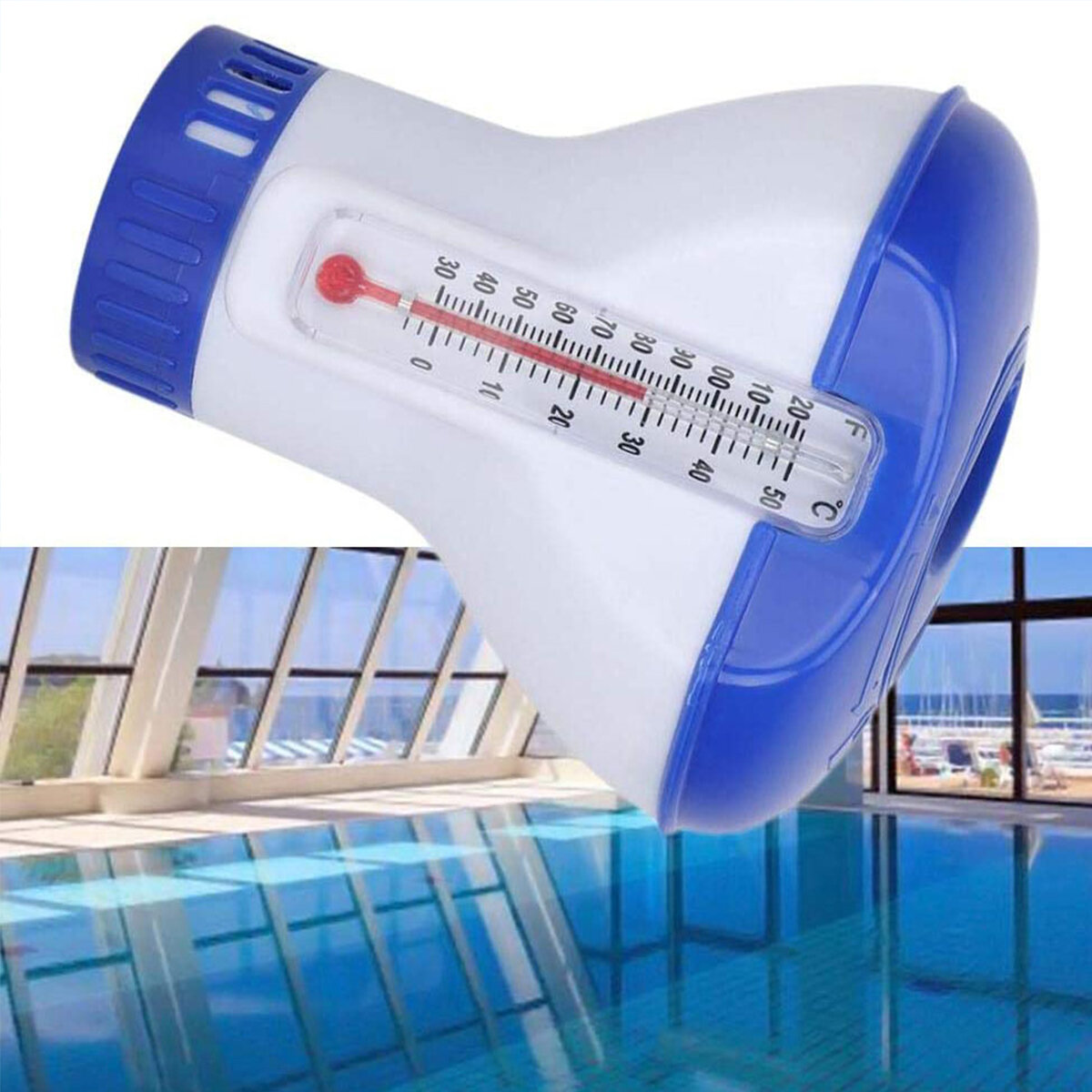 [ With Thermometer ] Swimming Pool Concentrated Cleaner Water Disinfectant Cleaning Tablet Effectively Guard Against Bac