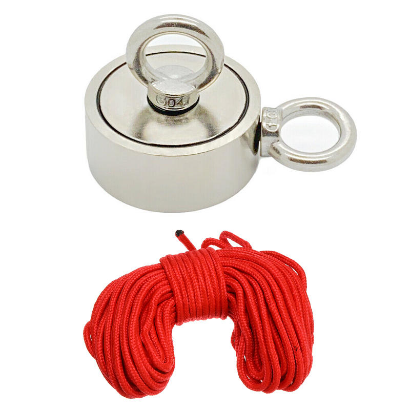 Double Side 75mm 400KG Neodymium Recovery Magnet With 10m Rope Salvage Tool Strong Recovery Fishing Kits