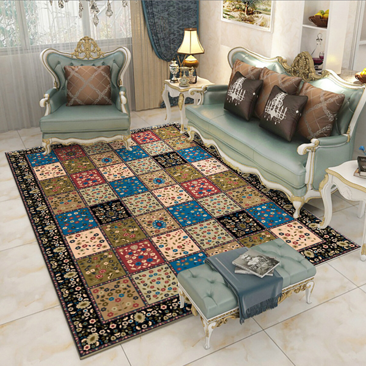 Bohemian Carpet Carpet Rug Bedside Rug Geometric Floor Mat Living Room Bedroom Carpet for Home Decor