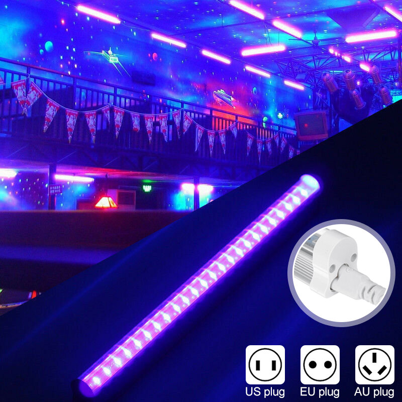24LED UV Strip Tube Light Ultraviolet Bar Club Halloween Christmas Party Blacklight Portable Lamp AC85-265V