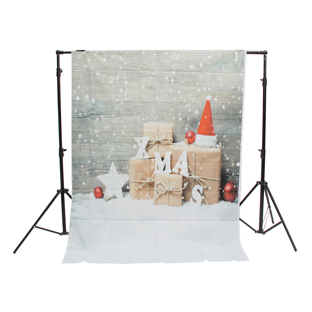 3x5ft 5x7ft Sneeuw Houten Muur Kerstcadeau Fotografie Achtergrond Studio Prop Achtergrond