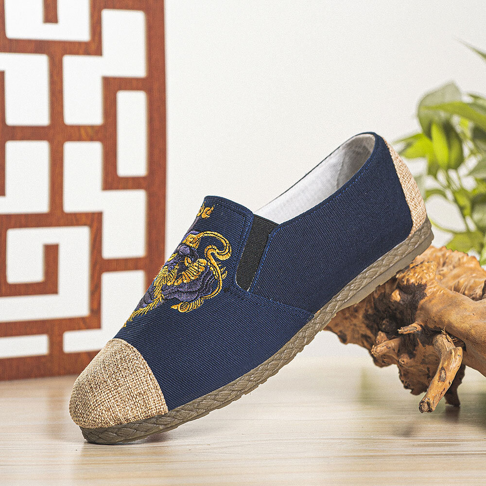 Heren canvas ademend antislip Soft comfortabele oude Peking casual linnen schoenen