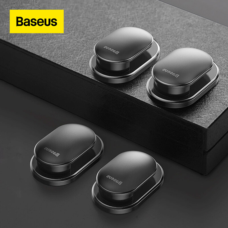 Baseus 4Pcs Car Hooks Organizer Storage Hanger for USB Cable Headphone Key Storage Car Adhesive Hook Hanger