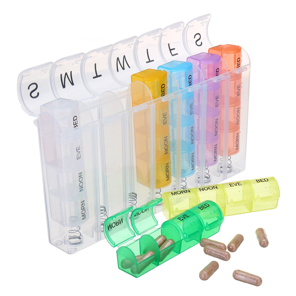 

28Pcs Pill Organizer Box Tablet Holder Pill Container Organizer Case Travel Daily Pill Storage Box