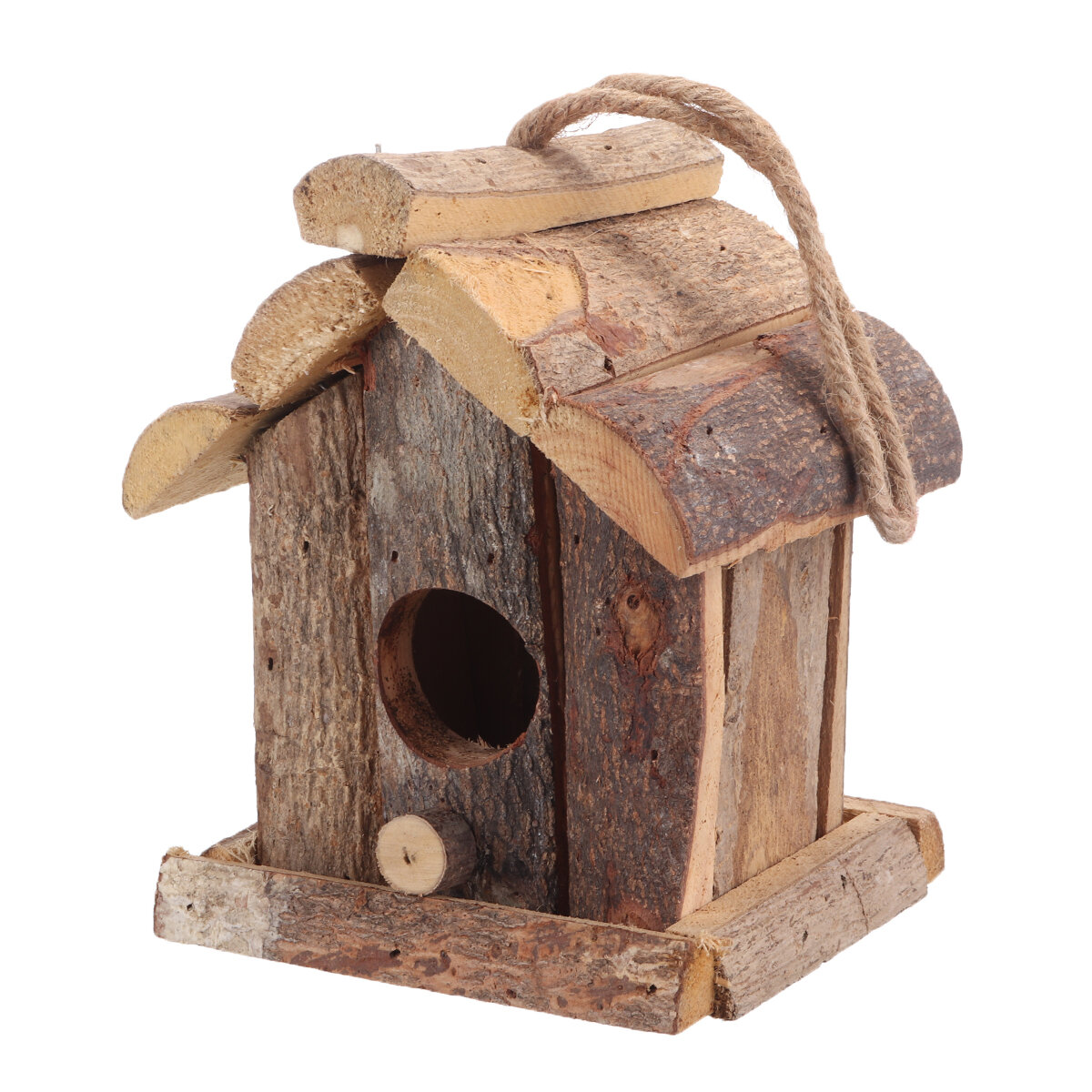 Vintage houten vogelhuisje nestkastje kleine wilde vogels nest huis tuindecoratie