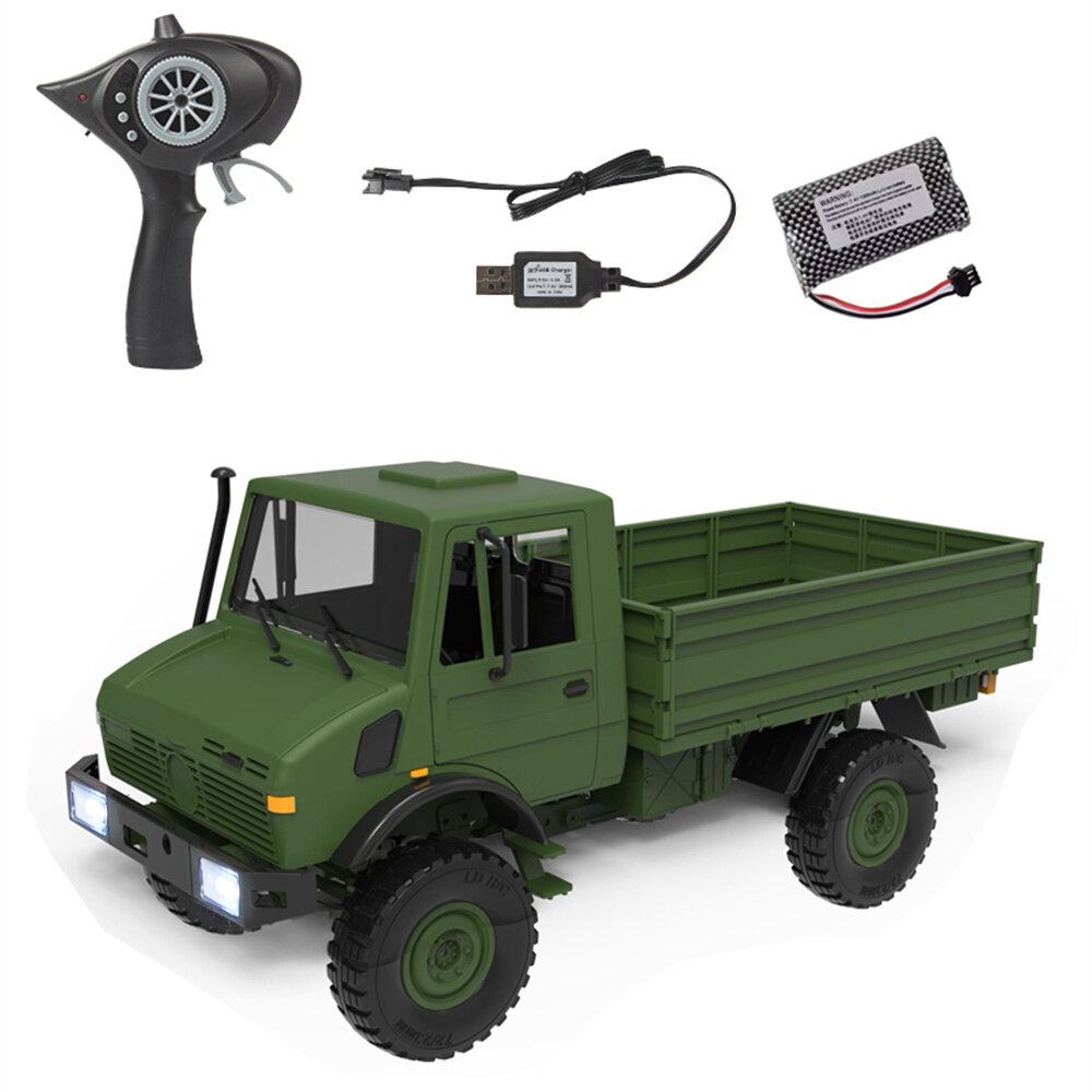 LDRC LD-P06 1/12 2.4G RWD RC Car Unimog 435 U1300RC w/ LED Light Military Climbing Truck Full Proportional Vehicles Models Toys