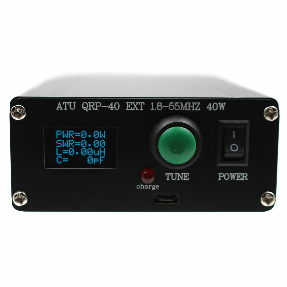 

ATU QRP-40 Antenna Tuner MINI 7 * 7 Antenna Automatic Tuner with 0.96 Inch OLED Display Screen 1.8-55MHz 40W with Cover