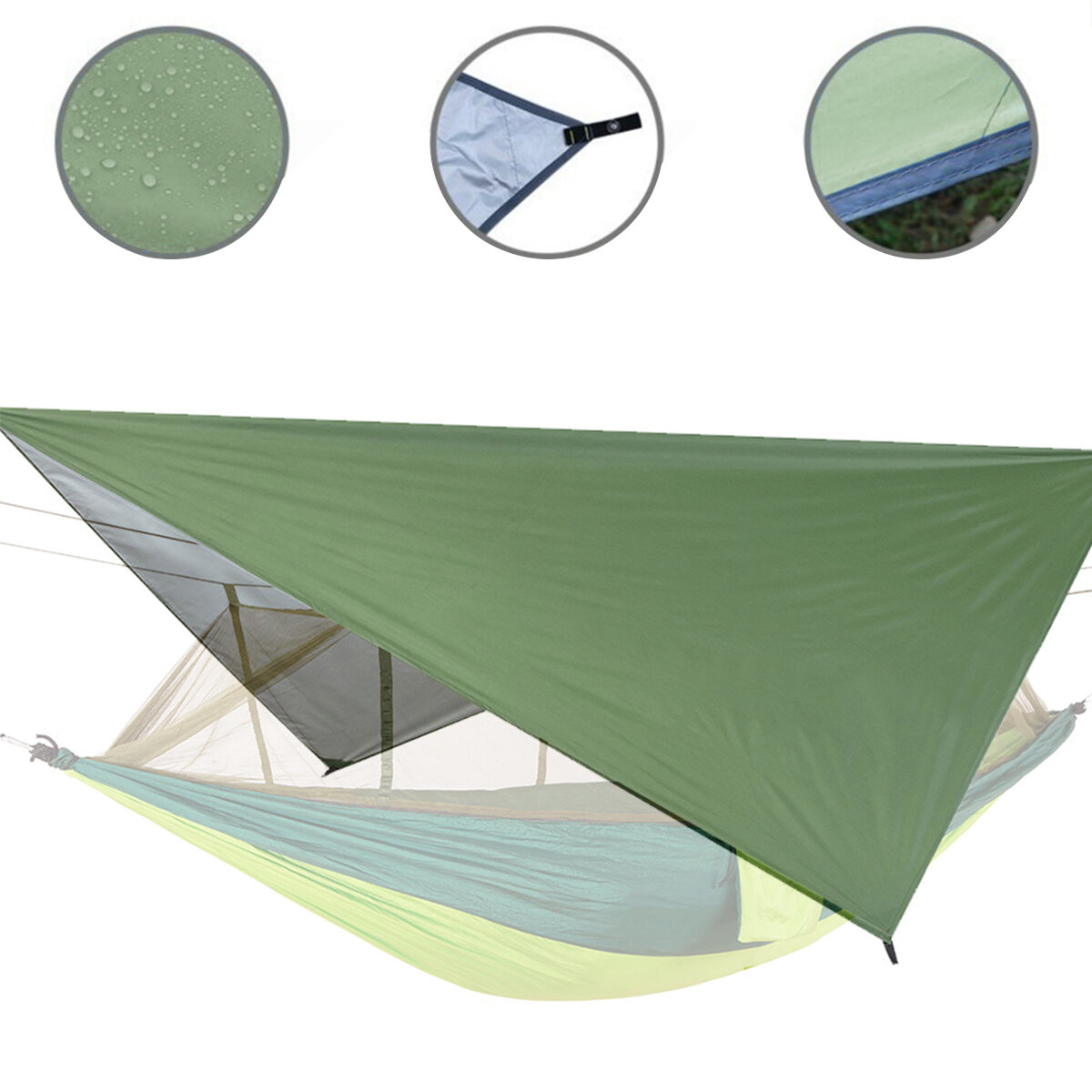 IPRee® Auvent de patio extérieur imperméable de 122x122 pouces, tente de camping et de pique-nique, couverture multifonctionnelle pour abri solaire