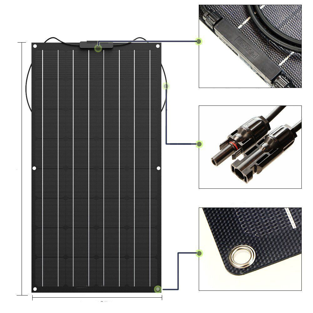 100W 18V panel słoneczny TPT o wysokiej wydajności monokrystaliczna ładowarka słoneczna złącze DIY ładowarka do akumulatora Outdoor Camping Travel