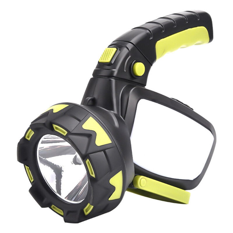 Holofote LED ajustável de 120° com 6 modos, carregamento USB, exibição de energia, lâmpada de acampamento e banco de energia para caminhadas, caça e lanterna.
