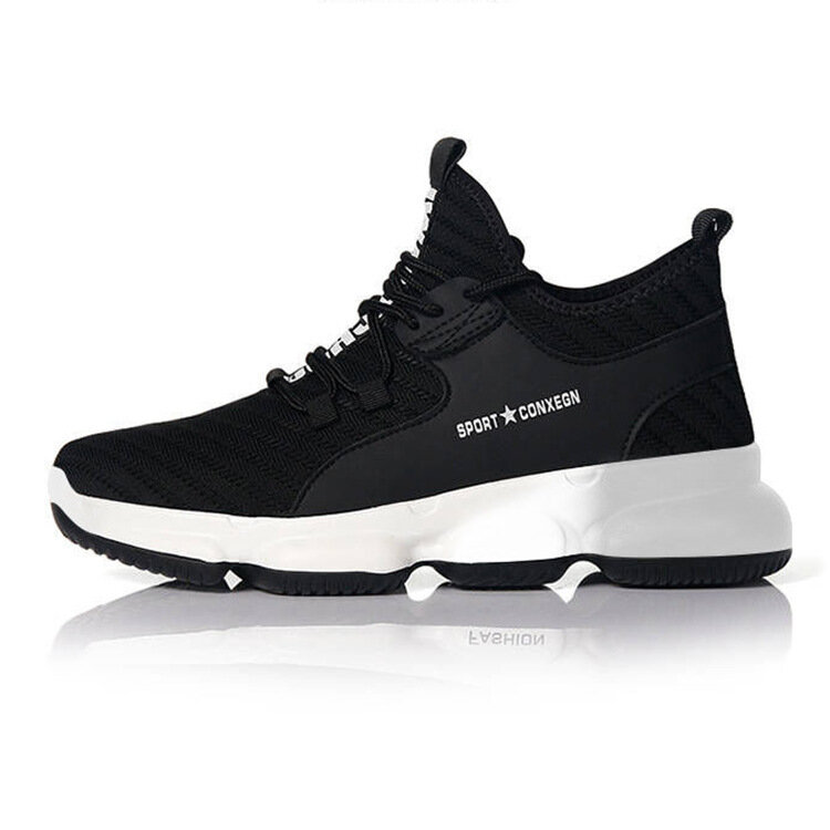 Men Lace Up Running Shoes Outdoor Sports Sneakers Breathable Mesh Comfort Jogging...