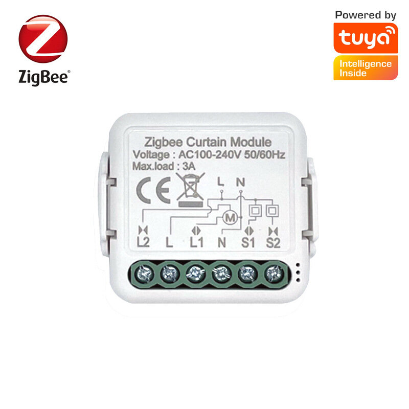 Tuya ZB Smart Curtain On-off Module APP Remote Control Timing Switch Compatible with Amazon Alexa /G