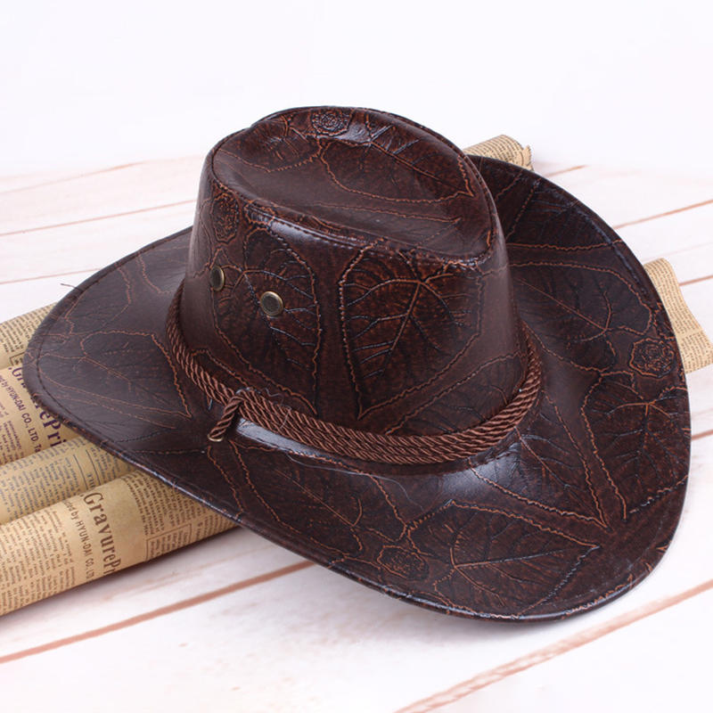 Men Women Western Artificial Leather Cowboy Knight Hat
