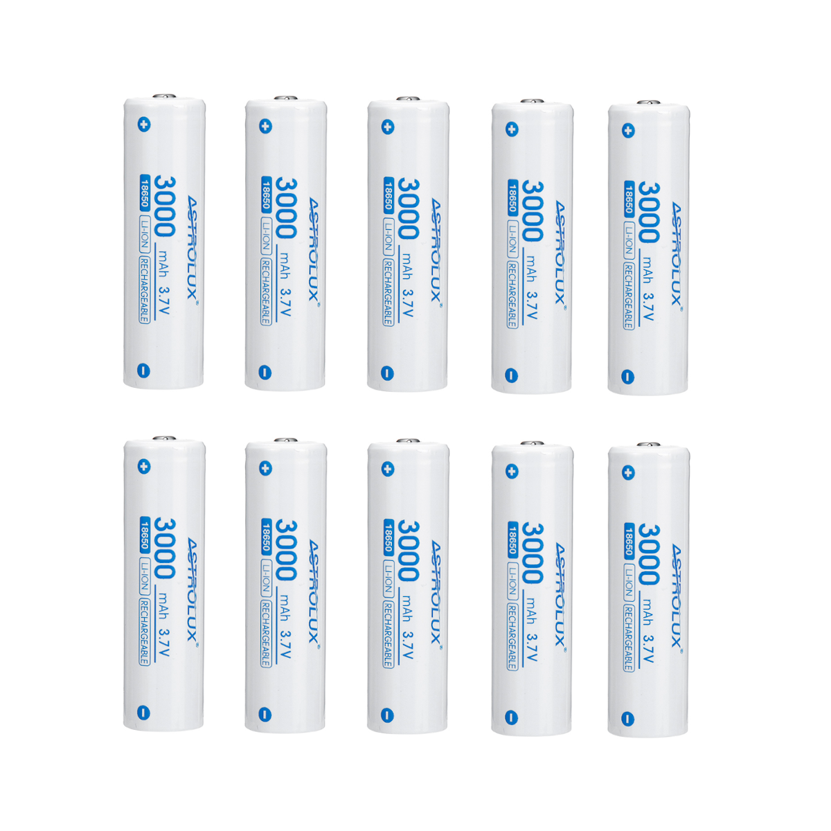 10Pcs Astrolux? C1830 3000mAh 3.7V 18650 Unprotected Li-ion Battery Rechargeable Lithium Power Cell 