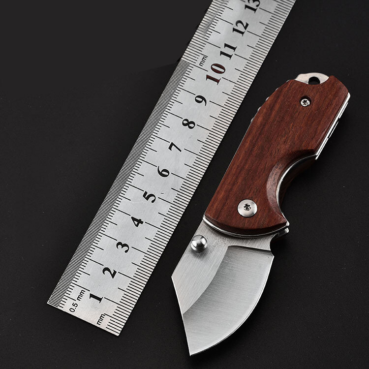 120 mm-es mini EDC összecsukható kés D2 acél penge rózsafa fogantyúval szabadtéri kemping túlélési taktikai kés ajándék férfiaknak