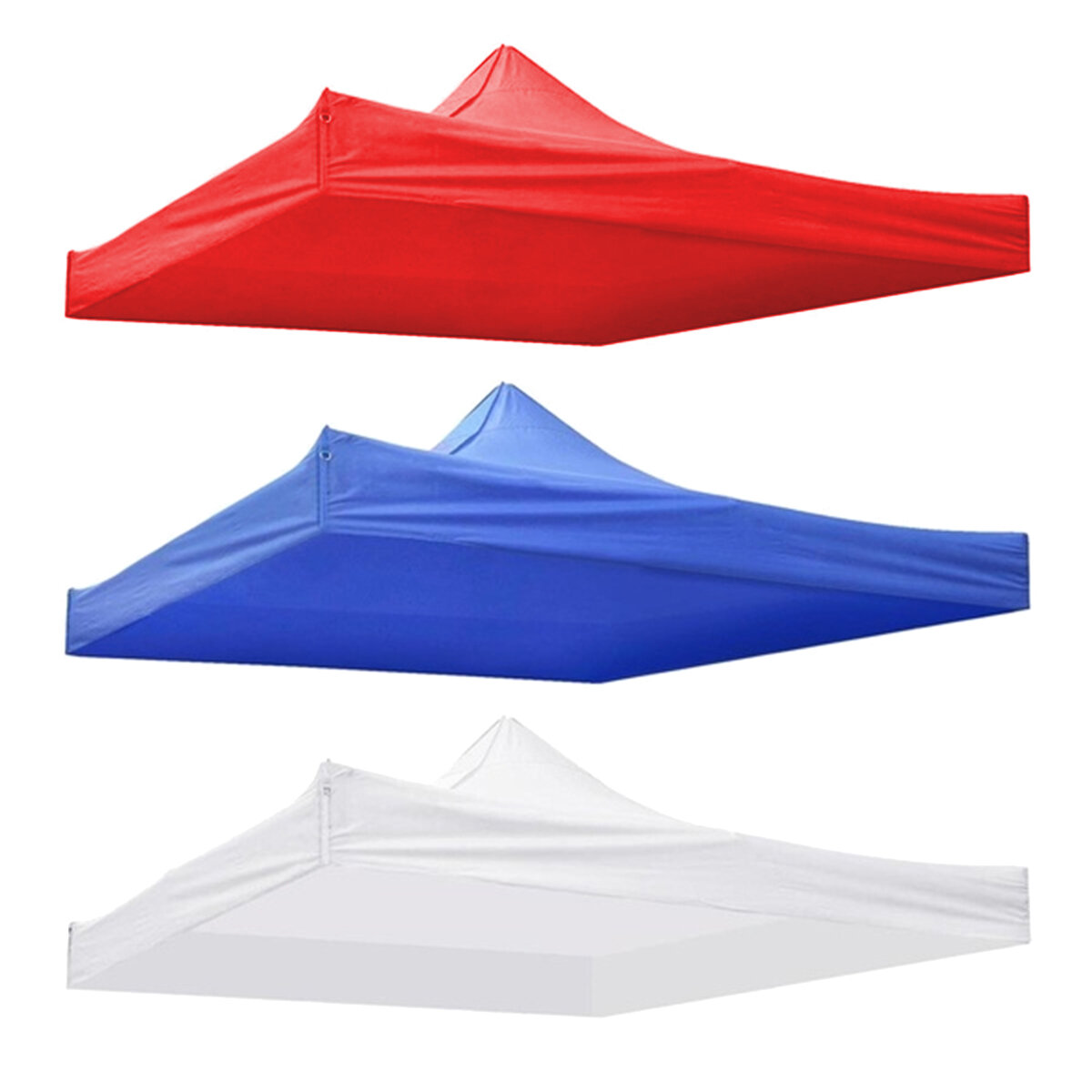 Toit de tente de 2x2m en remplacement, imperméable, anti-poussière et protection solaire pour une utilisation en extérieur comme le camping ou le jardin. Couleurs: bleu, rouge, blanc.