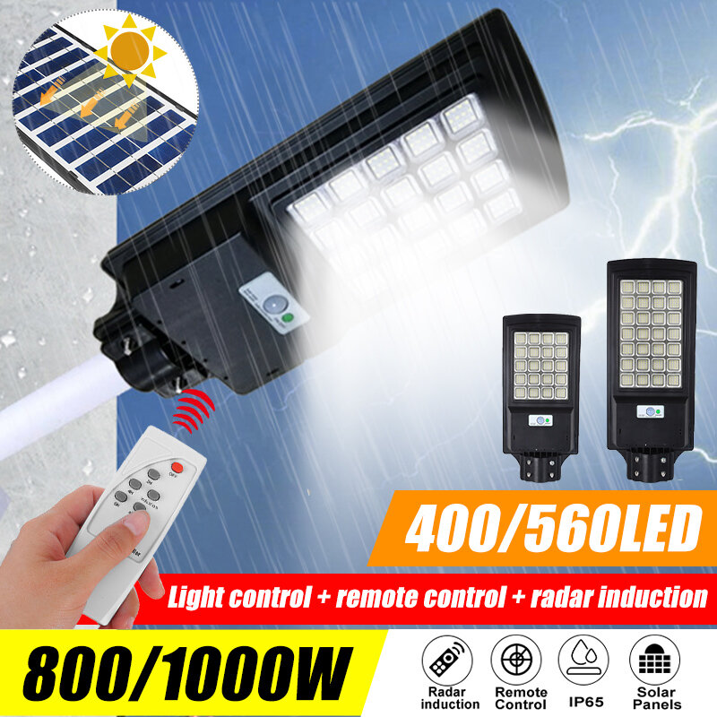 800W 1000W zonnepaneel LED-straatverlichting Waterdicht PIR Bewegingssensor Wandlamp + afstandsbedie
