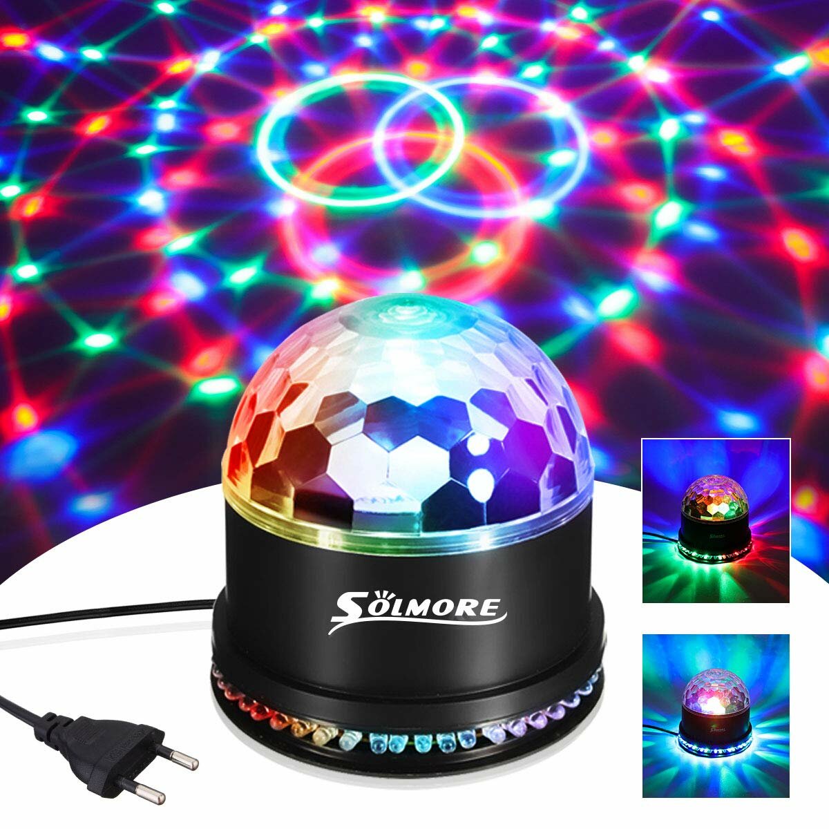 Disco Lights SOLMORE 51 LEDs Party Stage 12W RGB Disco Ball Light Sound Uniek sequentieel knipperend