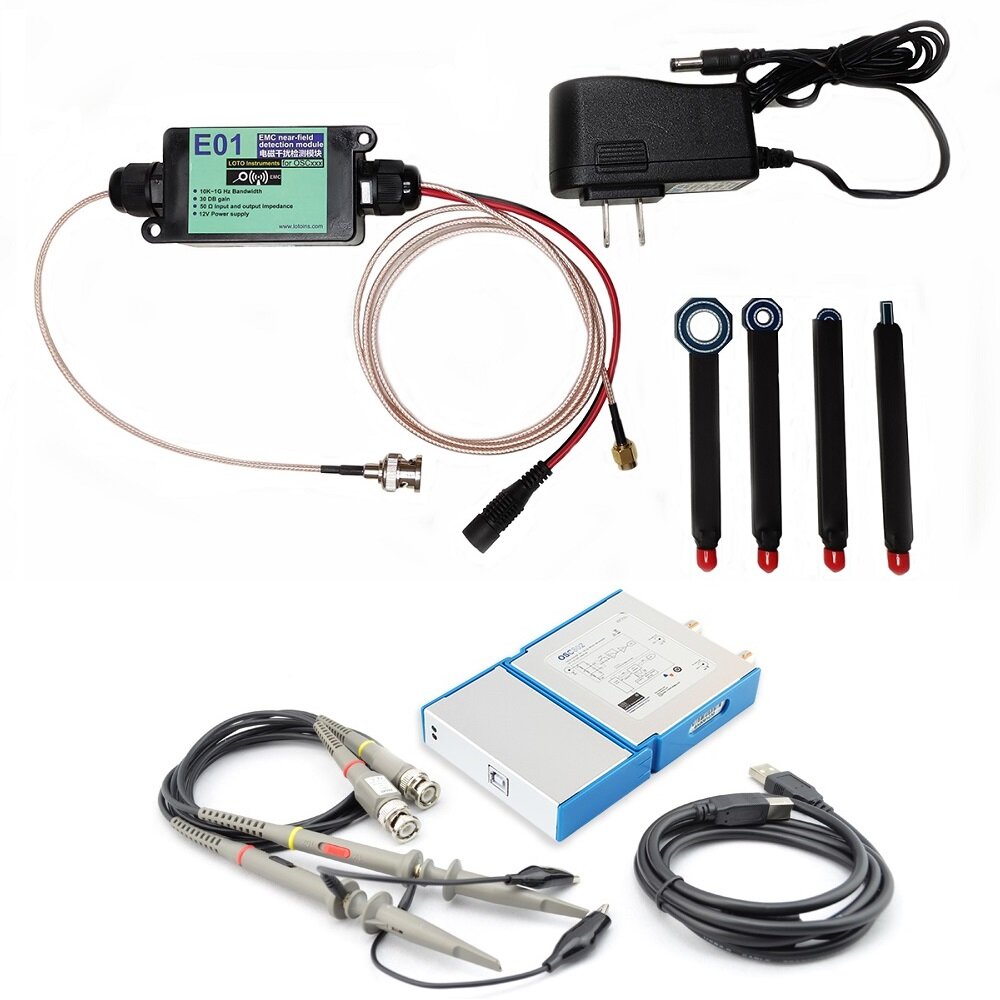 

LOTO E01_35 (OSCA02 Oscilloscope + E01 EMC Acquisition and Conditioning Module) 2 Channels USB/PC Oscilloscope 10K~35MHz