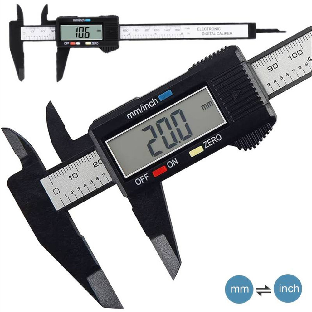 

1PCS 150mm Electronic Digital Caliper Dial Vernier Caliper Gauge Micrometer Measuring Tool Digital Ruler Including Batte
