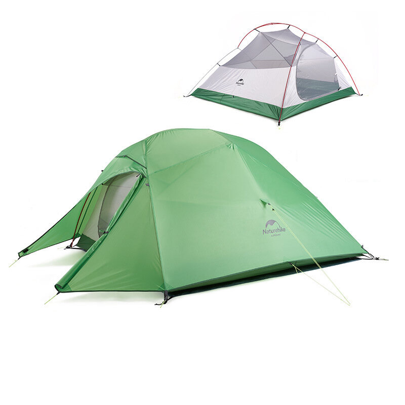 Naturehike Cloud-Up 3 pessoas leve barraca de mochila 210T RipStop 4 temporada Dome barraca de duas camadas resistente à água com pegada para camping caminhadas