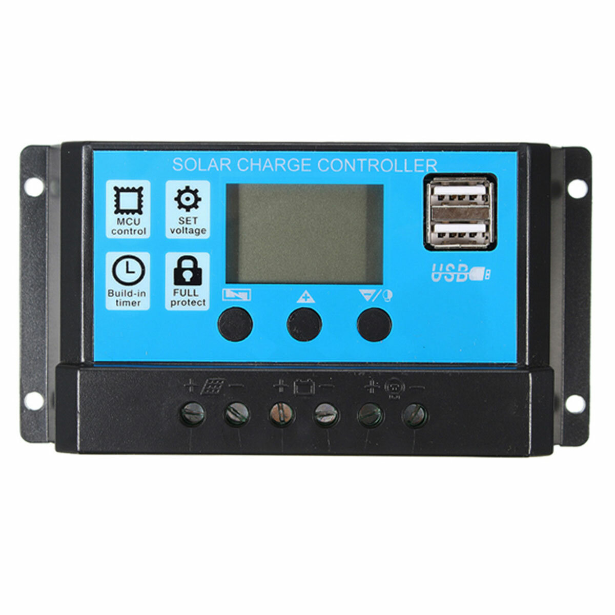 

10/20/30/40/50A 12/24V MPPT Solar Controller LCD Solar Charge Controller Accuracy Dual USB Solar Panel Battery Regulator