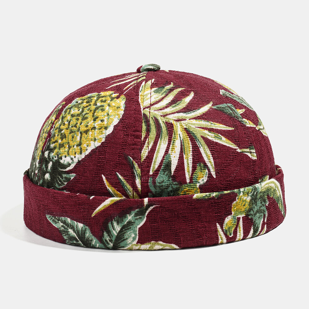 

Banggood Design Men Pineapple Fruit Pattern Refreshing Style Brimless Beanie Landlord Cap Skull Cap