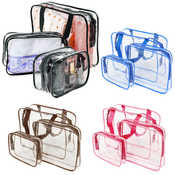 Portable clear pvc organizer bags makeup travel waterproof toiletry ...