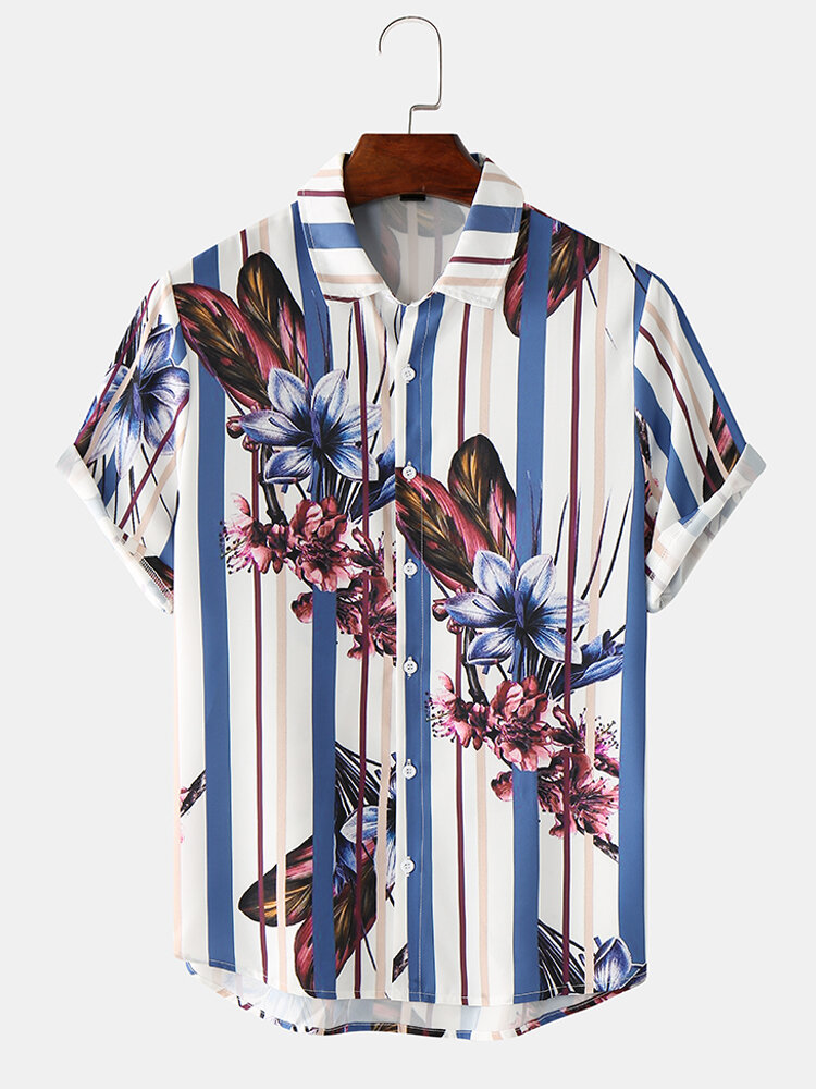 Heren Bloemen Art-stijl Grafisch Soft Alle op elkaar afgestemde huidvriendelijke overhemden