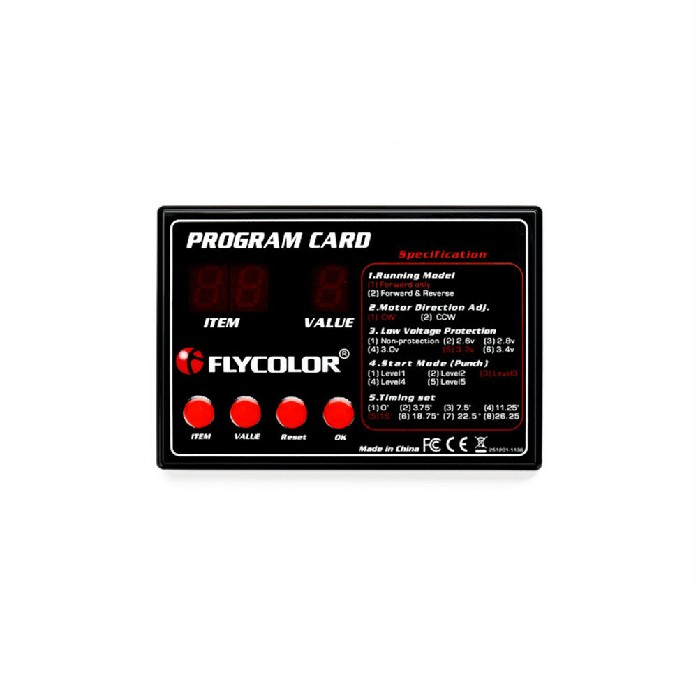 Flycolor-programmakaart voor RC Boat ESC elektronische snelheidsregelaar reserveonderdelen