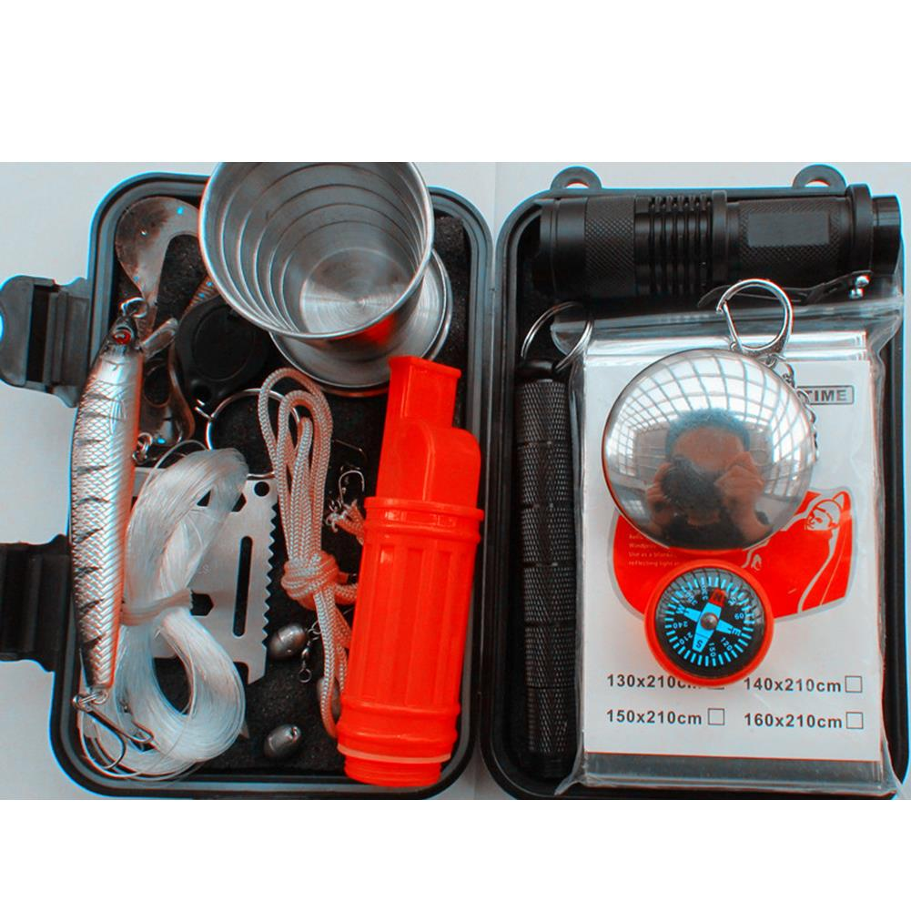 Utomhussporter SOS Emergency Survival Equipment Kit för taktiskt verktyg med självhjälpsbox