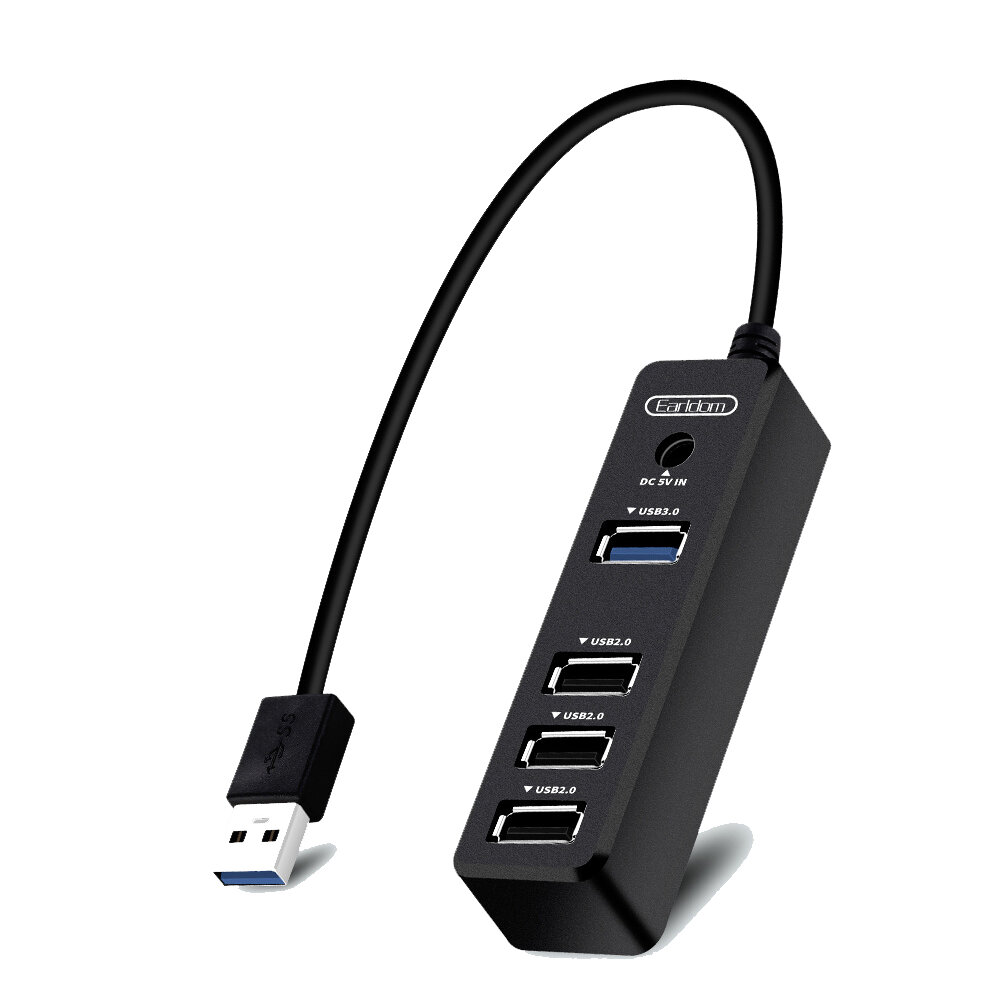 Earldom Laptop Docking Station USB3.0 to 3*USB 2.0 1*USB 3.0 Hub Adapter 5GBit/s Gigabit Ethernet for PC Laptop with No