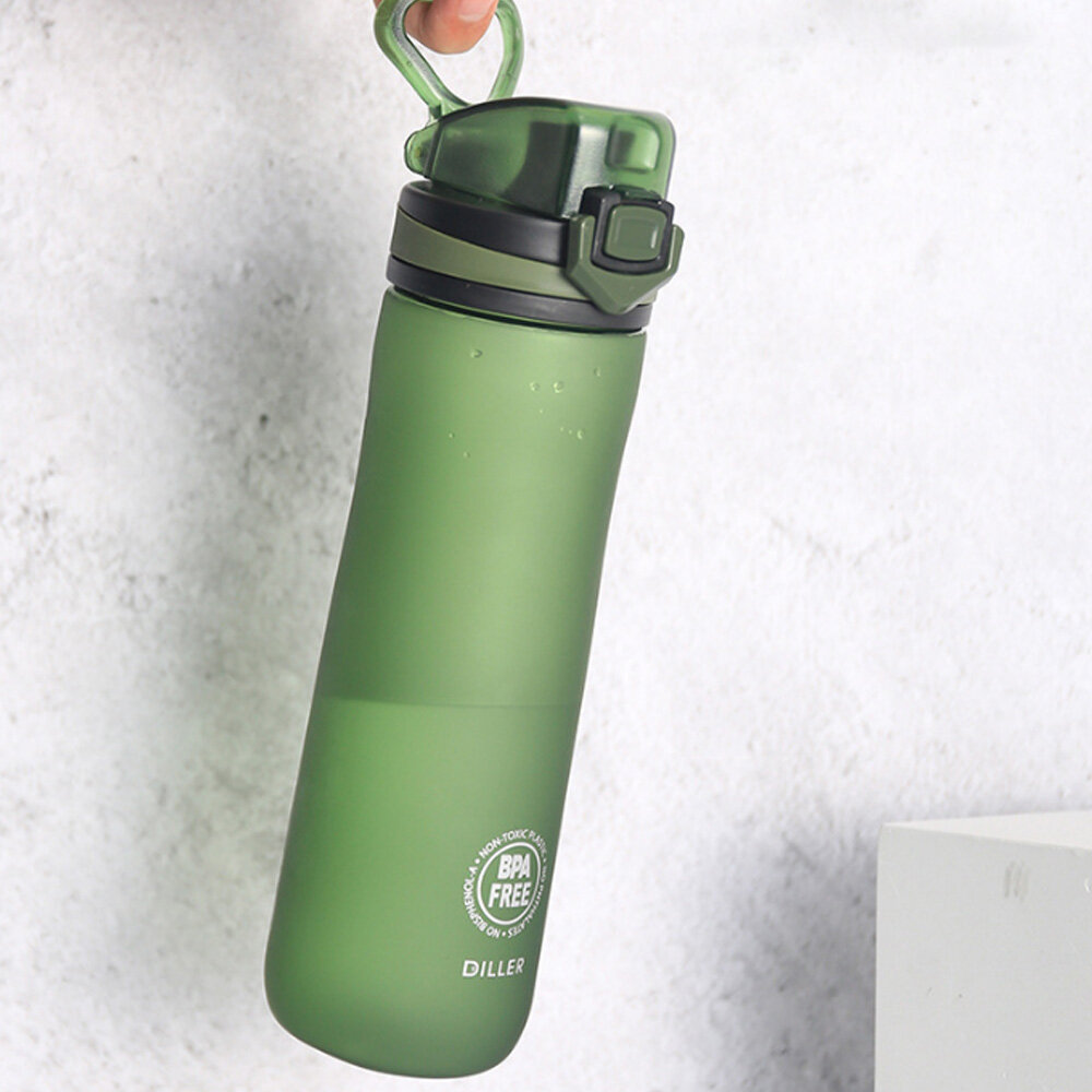 D04 600 مل زجاجة ماء رياضية خالية من BPA مانعة للتسرب تريتان مؤشر السعة كوب ماء للتخييم والسفر واللياقة البدنية